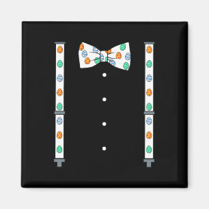 Easter Day Eggs Suspenders And Bow Tie Fun Boys Gi Magnet