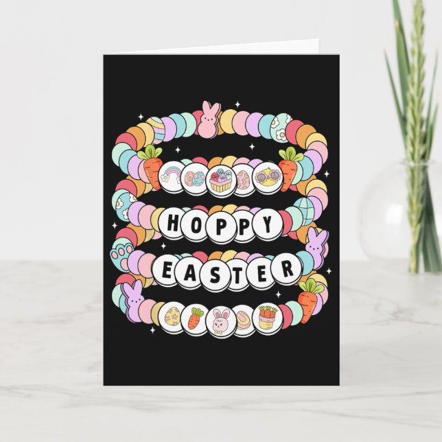 Easter Day Friendship Bracelet Easter Bunny Eggs F Card (Front)