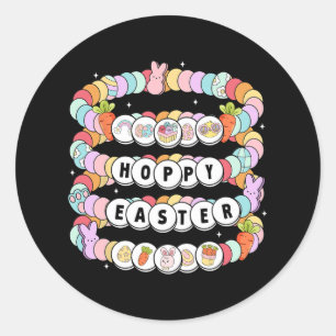 Easter Day Friendship Bracelet Easter Bunny Eggs F Classic Round Sticker