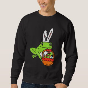 Easter Day Frog Bunny Eggs Basket Cute Animal Men Sweatshirt