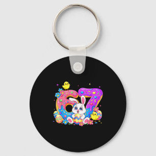 Easter Day Funny 67 Six Seven Meme Cute Bunny Girl Key Ring