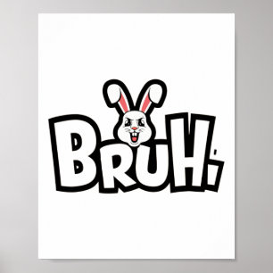 Easter Day Funny Angry Bunny Poster