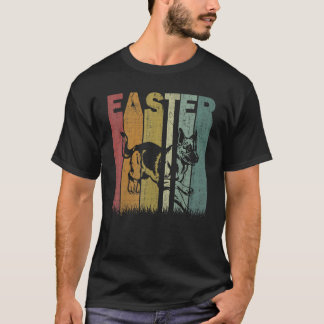 Easter Day German Shepherd Dog Retro Graphic Easte T-Shirt