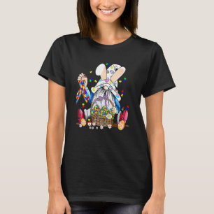 Easter Day Gnome Egg Bunny Puzzle Ribbon Autism Aw T-Shirt