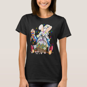 Easter Day Gnome Egg Bunny Puzzle Ribbon Autism Aw T-Shirt
