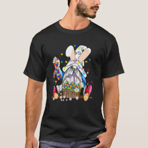 Easter Day Gnome Egg Bunny Puzzle Ribbon Autism Aw T-Shirt