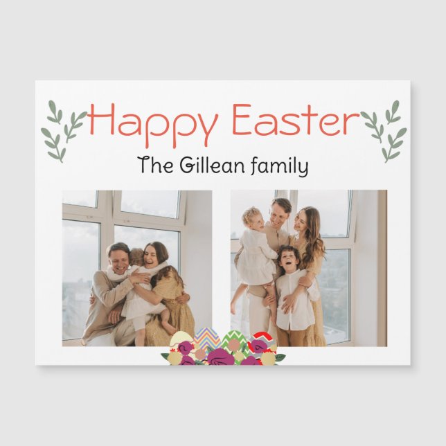 easter day, happy easter to family two photo  (Front)