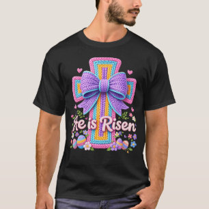 Easter Day He Is Risen Christian Latch Hook Yarn T-Shirt