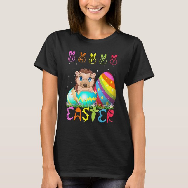 Easter Day Hedgehog Matching Family Cute Easter Co T-Shirt (Front)