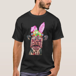 Easter Day Hunting Eggs Cow With Bunny Ears 2022 T-Shirt