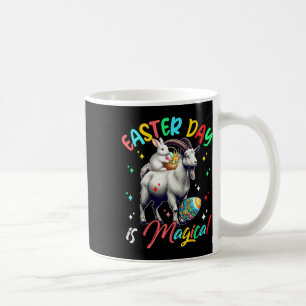 Easter Day Is Magical Cute Bunny Riding Goat Hunti Coffee Mug