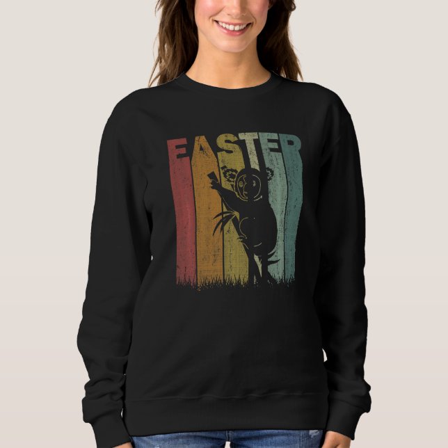 Easter Day Koala Retro Graphic Funny Easter Costum Sweatshirt (Front)
