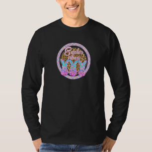 Easter Day Leopard For Women With Cute Bunny Rabbi T-Shirt