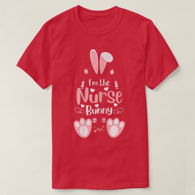 Easter Day Nursing Bunny Design Cool Rabbit Nurse  T-Shirt (Design Front)