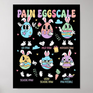 Easter Day Pain Scale Retro Nurse Triage And Pain  Poster