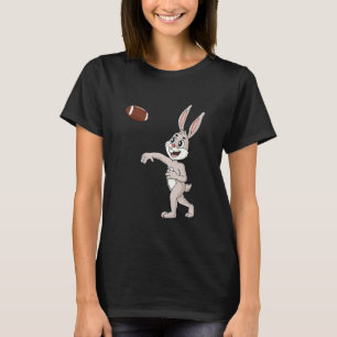 Easter Day Rabbit Football Quarterback Boys Girls T-Shirt