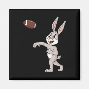 Easter Day Rabbit Football Quarterback Fun Boys Gi Magnet