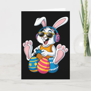 Easter Day Rabbit Gamer Funny Video Games Boys Kid Card