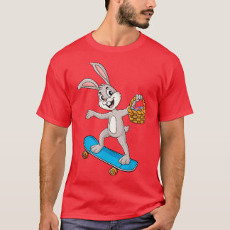 Easter Day Rabbit Riding A Skateboard Boys Girls K T-Shirt