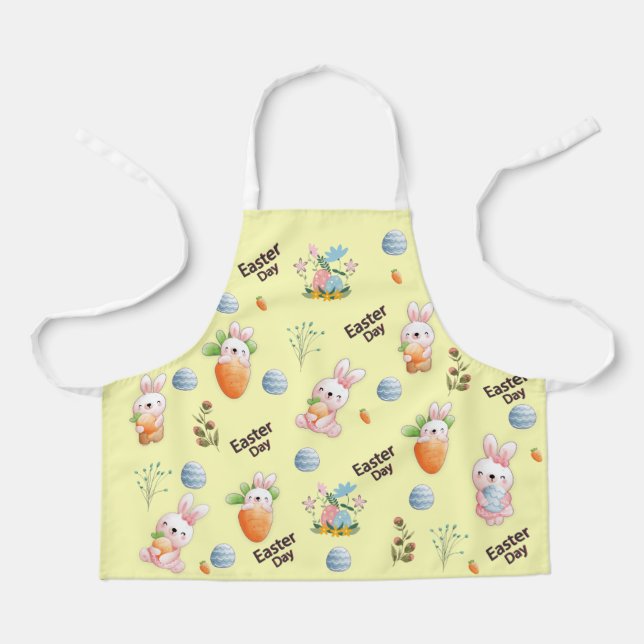 Easter Day Rabbits Pattern Apron (Front)