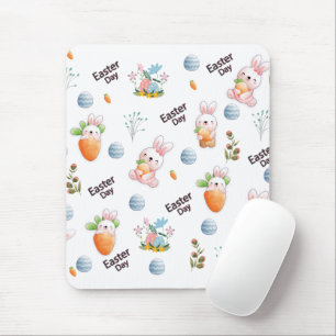 Easter Day Rabbits Pattern Mouse Mat