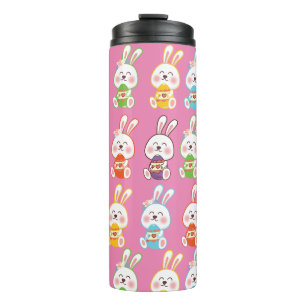Easter Day Rabbits Pattern Thermal Tumbler