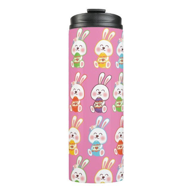 Easter Day Rabbits Pattern  Thermal Tumbler (Front)