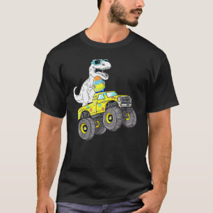 Easter Day Rex Dino Riding A Monster Truck Boys Gi T-Shirt