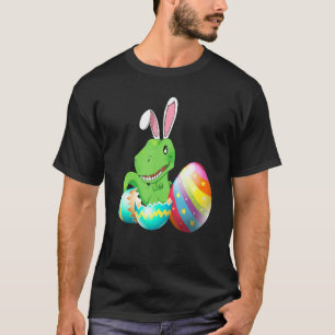 Easter Day Rex With dinosaur Bunny Ears Eggs Boys  T-Shirt