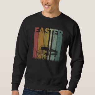 Easter Day School Bus Driver Retro Graphic Easter Sweatshirt