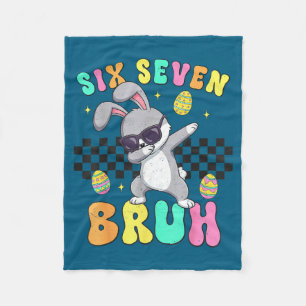 Easter day six seven bruh 6 7 meme dabbing bunny fleece blanket