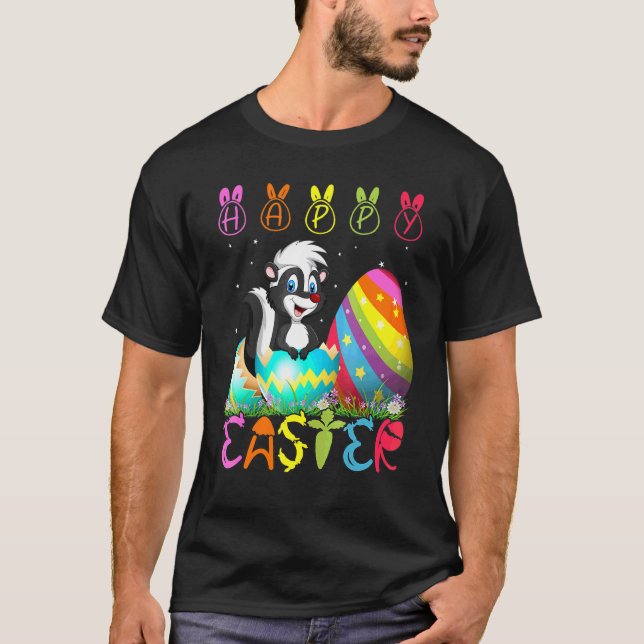 Easter Day Skunk Matching Family Cute Easter Costu T-Shirt (Front)