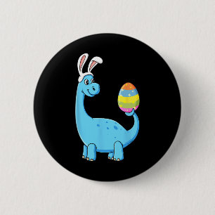 Easter Day T Rex Dino Rabbit Ears With Egg Boys Gi 6 Cm Round Badge