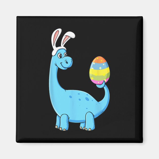 Easter Day T Rex Dino Rabbit Ears With Egg Boys Gi Magnet (Front)