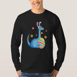 Easter Day T Rex Dino Rabbit Ears With Egg Boys Gi T-Shirt