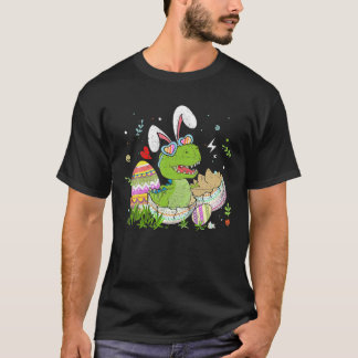 Easter Day T Rex With Bunny Ears Eggs Funny Boys G T-Shirt