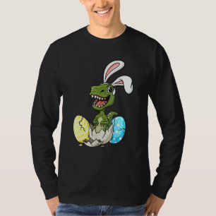 Easter Day T Rex With Bunny Ears Eggs Funny Boys G T-Shirt