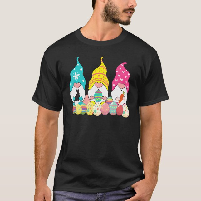 Easter Day Tee Three Easter Gnomes Pastel Spring B (Front)