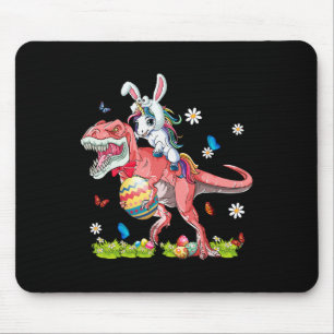 Easter Day Unicorn Riding T-rex Bunny Costume Gift Mouse Mat