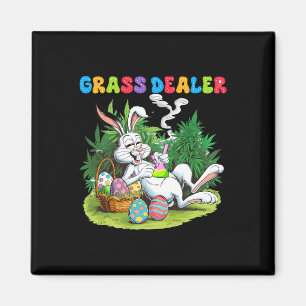 Easter Day Weed Bunny Smoking Stoner Gr Dealer  Magnet