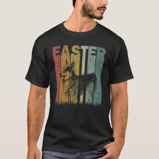Easter Day Welsh Corgi Retro Graphic Funny Easter T-Shirt