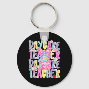 Easter Daycare Teacher Cute Colourful Spring Shirt Key Ring