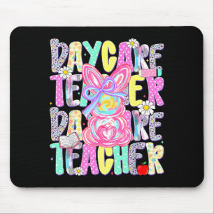 Easter Daycare Teacher Cute Colourful Spring Shirt Mouse Mat