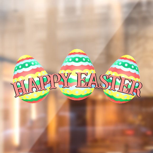 Easter Decal Personalised Easter Egg Window Cling (Sheet 2)
