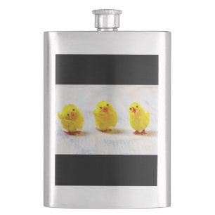 Easter Decoration - chicks in a row Hip Flask