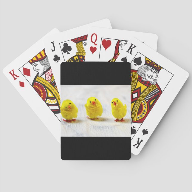 Easter Decoration - chicks in a row Playing Cards (Back)