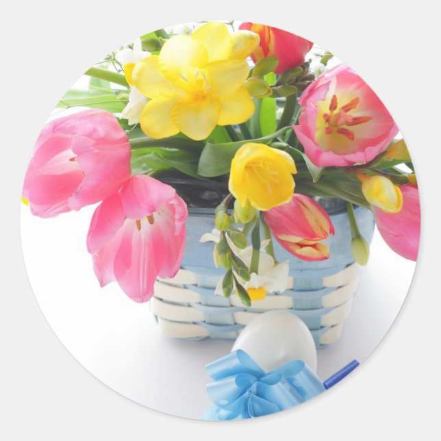 easter decoration classic round sticker (Front)