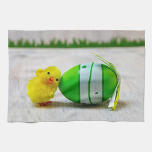 Easter Decoration - Easter egg and chick Tea Towel
