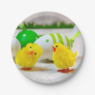 Easter Decoration - Easter egg and chicks Paper Plate