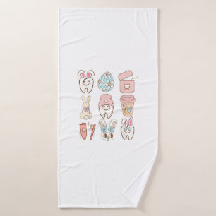 Easter Dental Assistant Tooth Bunny Dentist T-Shir Bath Towel